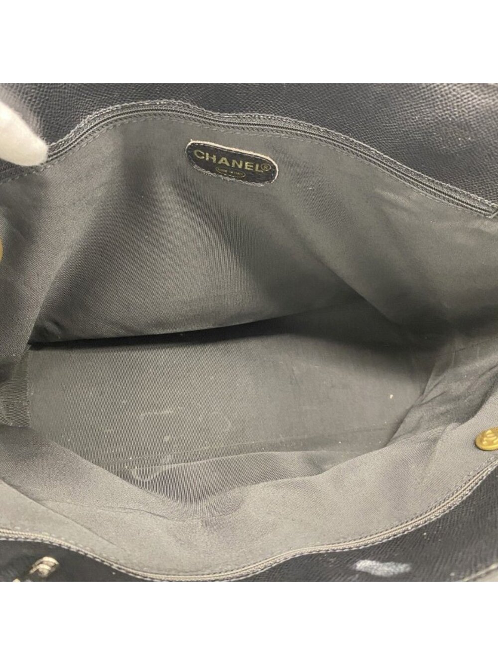 Chanel Tote Caviar Leather Black Gold - Picture 4 of 10